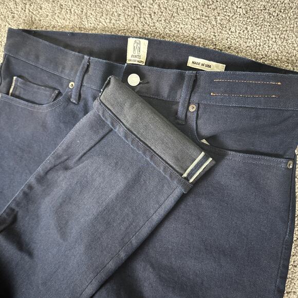 Hiroshi Kato Jeans Mens 36x32 Dark Blue Raw Selvedge Japanese Denim Pen Slim Fit - Picture 1 of 13
